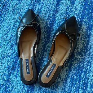 Margaux Black Leather Mules